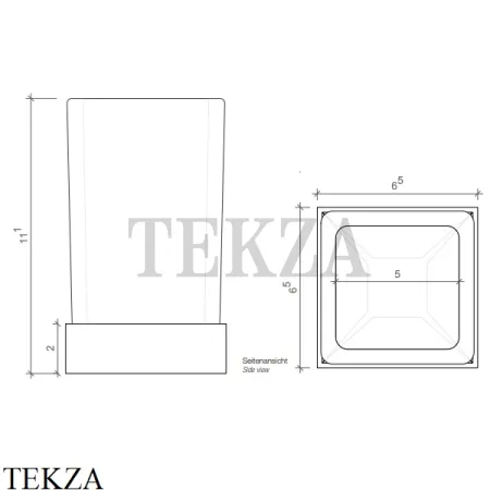 Decor Walther Corner SMG Стакан для зубных щеток настольный, стекло сатин 0562534, никель сатин