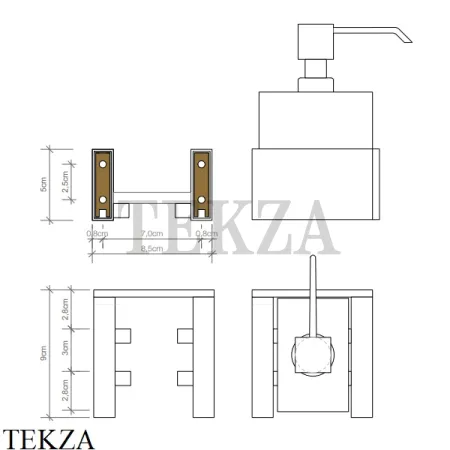 Decor Walther BRICK Настенный дозатор для мыла или лосьона 0590934, никель сатин