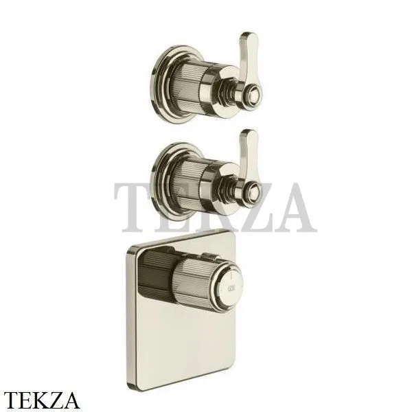 Gessi VENTI20 Термостат для душа, 2 поток, внешняя часть 65202-720, Nickel PVD