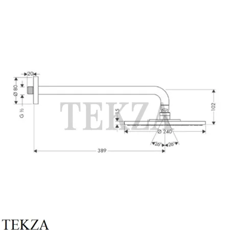 Hansgrohe Raindance S 240 Air 1jet Верхний душ с держателем 27474000, хром глянец