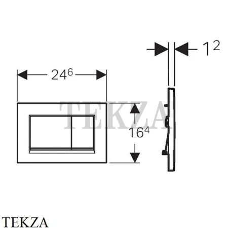 Geberit Sigma30 Клавиша смыва, защита от отпечатков пластик 115.883.16.1, черный матовый/черный глянец
