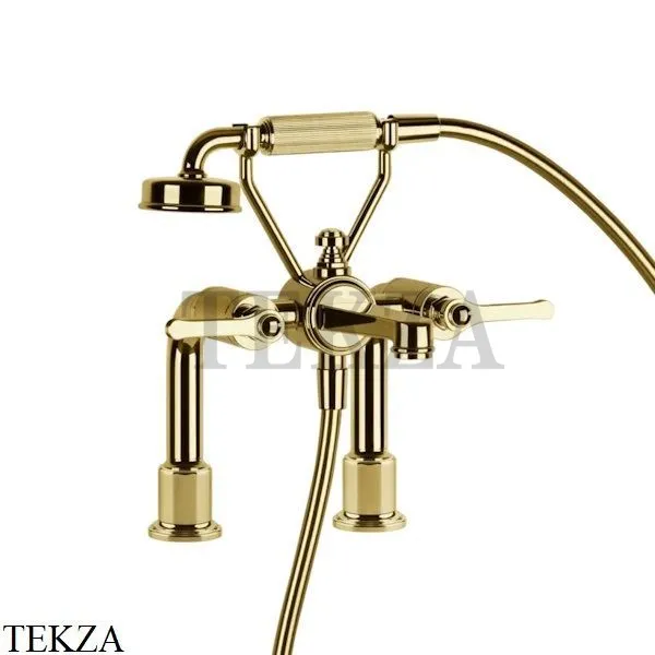 Gessi VENTI20 Смеситель для ванны на борт с гарнитуром 65115-246, Gold PVD