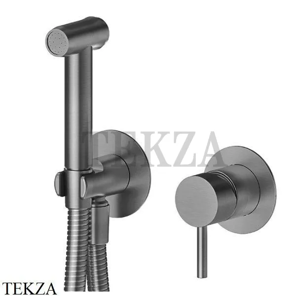 Newform Гигиенический душ и WC со смесителем и держателем 69681EX.59.064, PVD Brushed gun metal