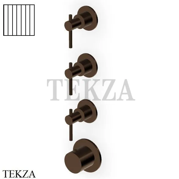 Zucchetti Helm Vertical Термостат для душа на 3 потока, внешняя часть ZHL803.XP21G2, brushed chocolate PVD