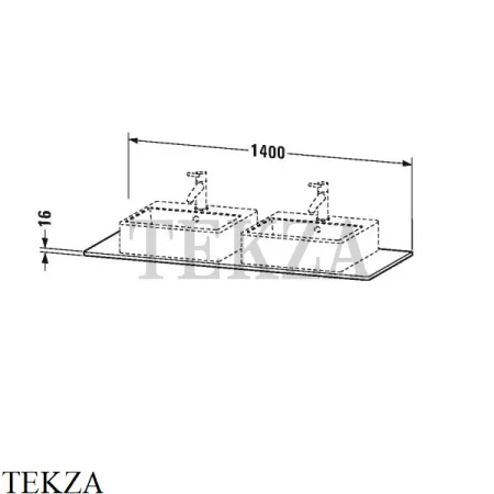 Duravit XSquare Консоль-столешница подвесная под две раковины XS063GB1818, белый матовый