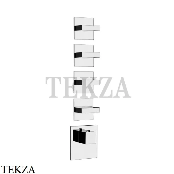 Gessi Rettangolo Wellness Термостат на 4 выхода, внешняя часть 43218-031, хром глянец