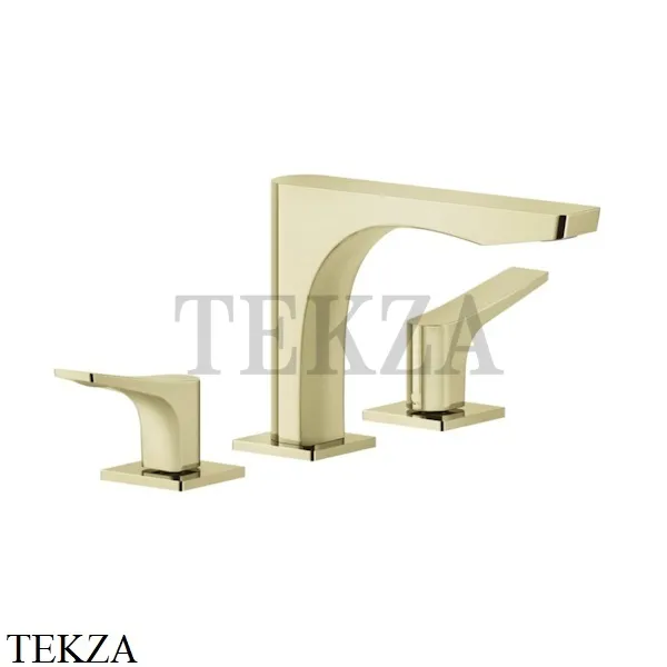 Gessi RILIEVO Смеситель для раковины 3 отверстия, без донного клапана 59012-710, Brass PVD