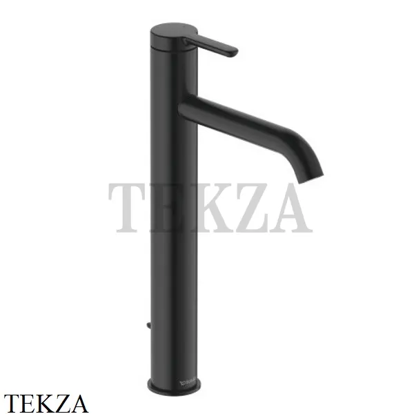 Duravit C.1 Смеситель для раковины высокий, с донным клапаном C11040001046, черный матовый