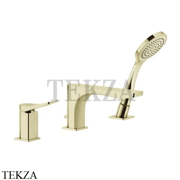 Gessi RILIEVO Смеситель для ванны с гарнитуром 59037-710, Brass PVD