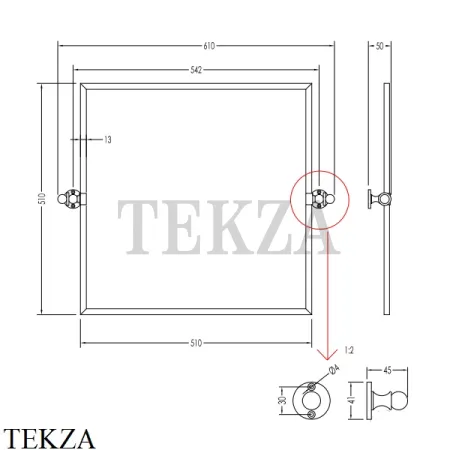 Devon&Devon FIRST CLASS Зеркало квадратное поворотное DD33110CR, хром глянец