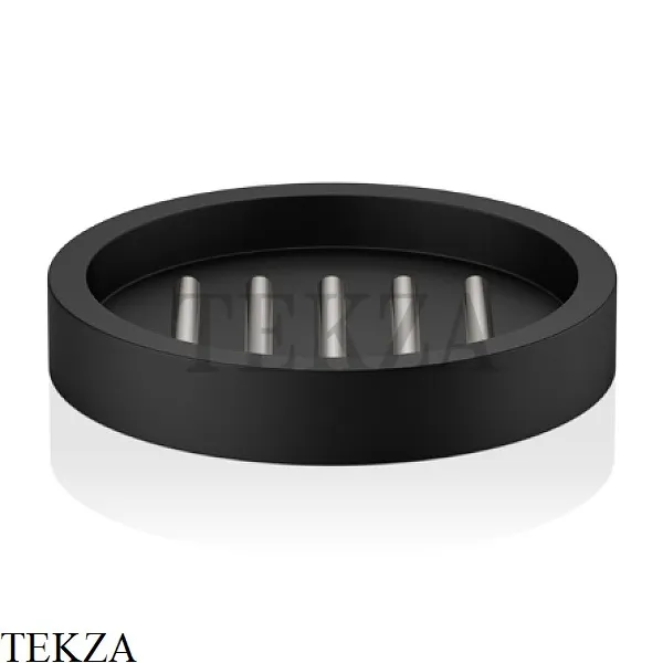 Decor Walther Stone Black STS Настольная мыльница с вкладышем 0972165, черный матовый-stainless steel