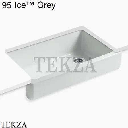 Kohler Whitehaven Мойка для кухни встраиваемая снизу с узким фартуком, чугун K-6488-0, белый глянец
