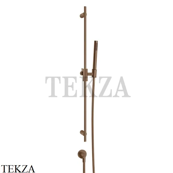 Gessi ANELLO Штанга в комплекте с душевой лейкой и выводом 63482-708, Copper Brushed