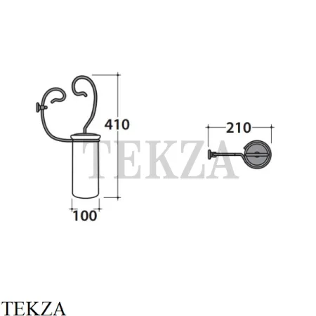 Globo Paestum Ершик подвесной керамический PA042, античный металл