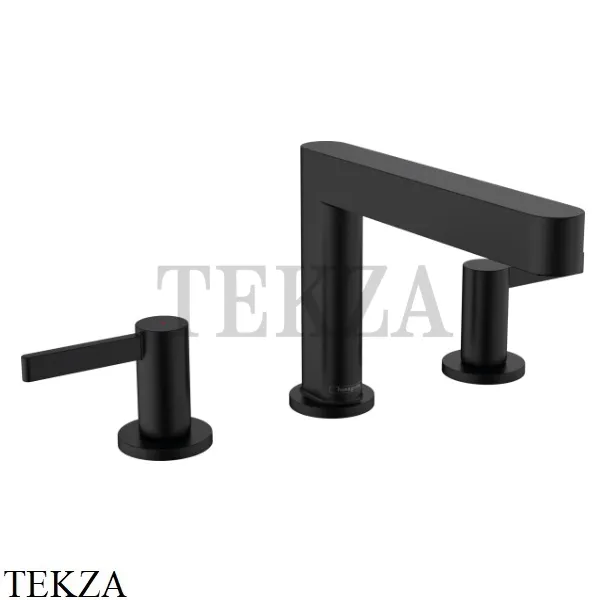 Hansgrohe FINORIS Смеситель для раковины на 3 отверстия 110, донный Push-Open 76033670, черный матовый