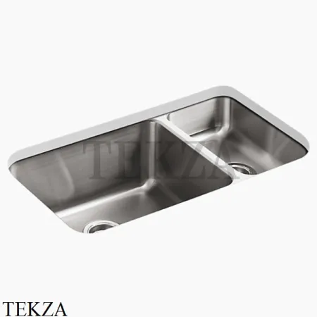 Kohler Undertone Мойка для кухни с двумя чашами K-3174-NA, нержавеющая сталь