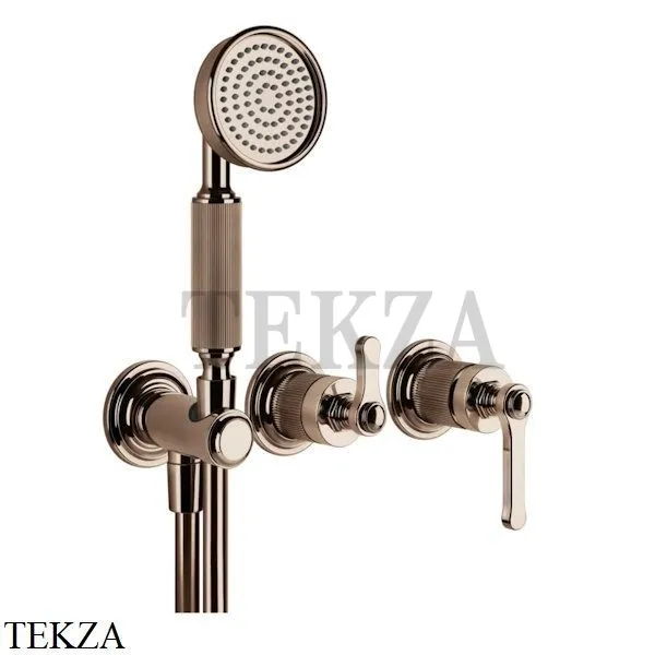 Gessi VENTI20 Смеситель для душа, с гарнитуром внешняя часть 65036-030, Copper глянец