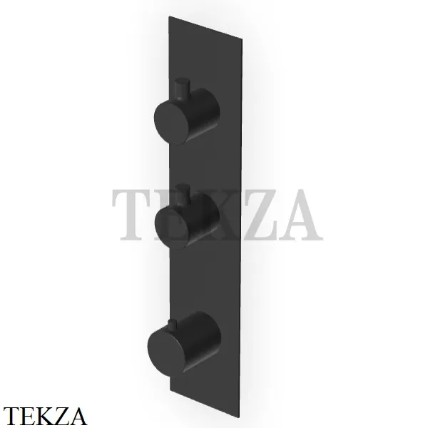 Zucchetti Pan Термостат для душа, 2 выхода, внешняя часть ZT28660.N1, черный goffrato