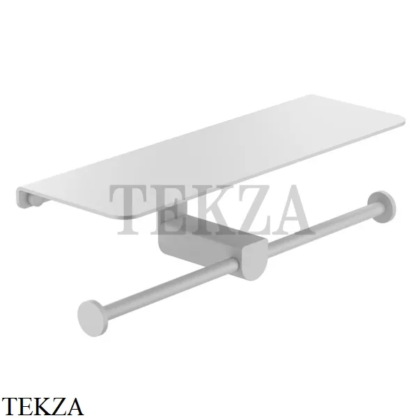 Gessi RILIEVO Держатель для бумаги двойной с крышкой-полкой 59450-279, белый матовый
