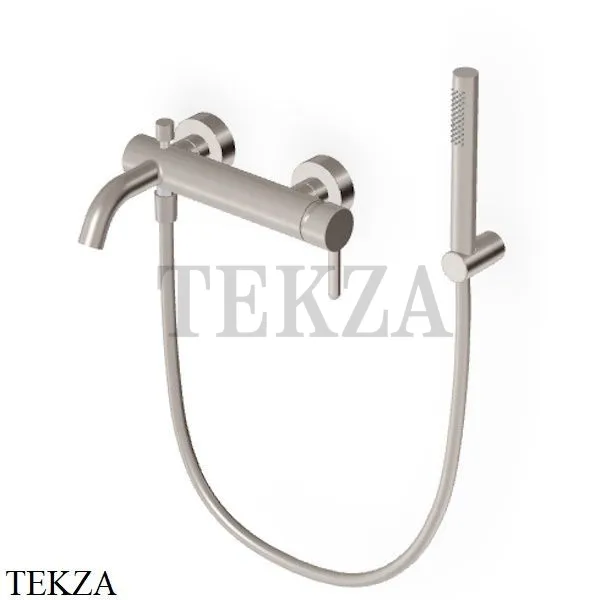 Zucchetti Isy22 Смеситель для ванны с душевым гарнитуром ZIS139.C3, brushed nickel