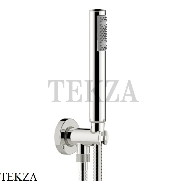 Bossini ZEN Душевой комплект: лейка, держатель с выходом C12001.094, никель Brushed