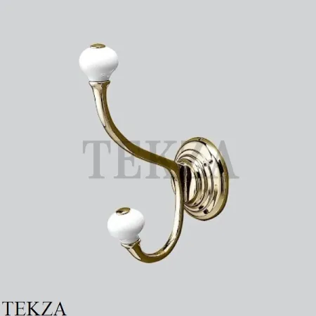 Devon&Devon CHELSEA Вешалка-крючок двойной DD212IN, золото светлое глянец