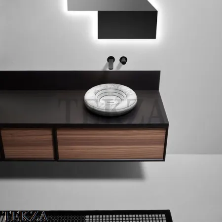 Antonio Lupi RIGATI45 Раковина накладная, круглая, мрамор RIGATI45, Bianco Carrara