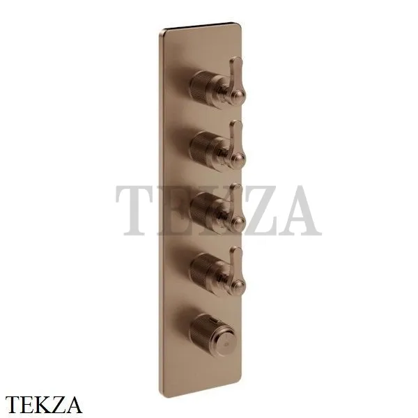 Gessi VENTI20 Термостат для душа, 4 потока, внешняя часть 65208-708, Copper Br. PVD