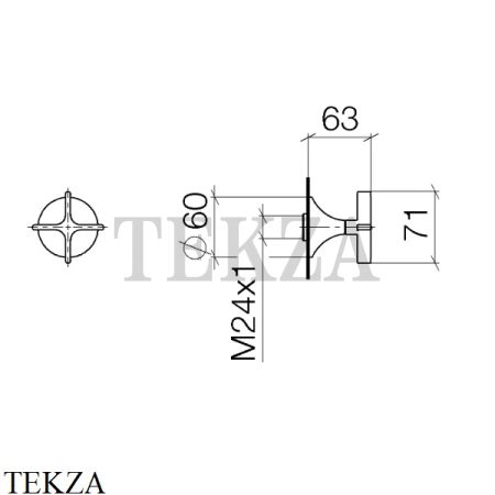 Dornbracht VAIA Вентиль для скрытого монтажа 1/2, внешняя часть 36607809-99, Dark Platinum matt﻿