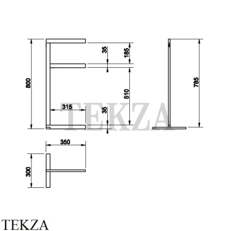 Gessi Rettangolo Стойка напольная для полотенец 20939-031, хром глянец