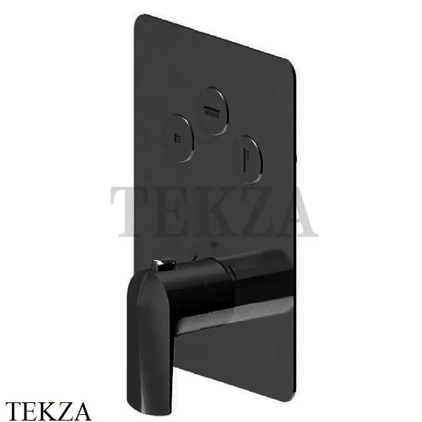 Newform Delta Zero Термостат для душа 3 потока select, внешняя часть 70430E.01.093, черный матовый