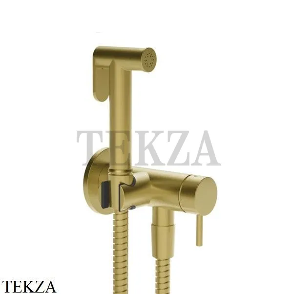 Gessi Гигиенический душ со смесителем, выводом воды и держателем 45130-716, Gold Br. PVD