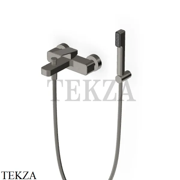 Zucchetti JINGLE Смеситель для ванны с гарнитуром ZIN102.C51, brushed metal black