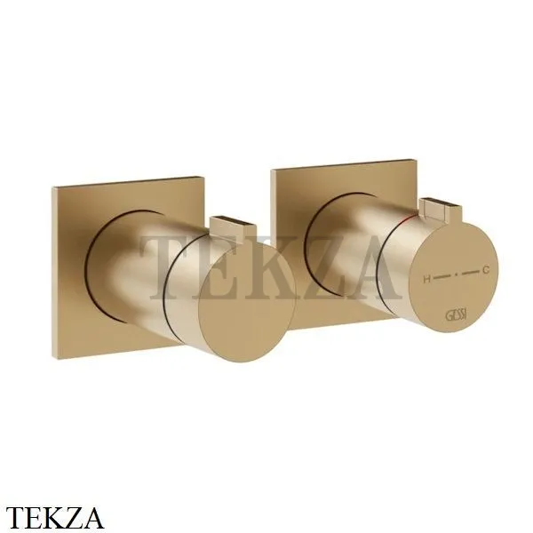 Gessi Inverso RIGATO Термостат для душа, 2 потока, внешняя часть 73034-726, Warm Bronze Br. PVD