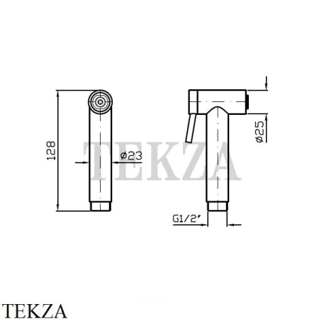 Zucchetti Гигиенический лейка WC/BIDET с кнопкой гидрощетки Z94251.XP41, brushed gold PVD