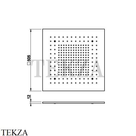 Gessi MINIMALI Накладная душевая панель 500x500, 1 функция 57012-238, Mirror Steel