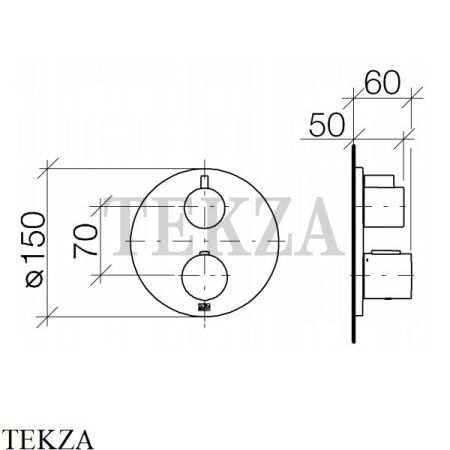 Dornbracht xTOOL Термостат для душа 2 потока, внешняя часть 36426970-00, хром глянец