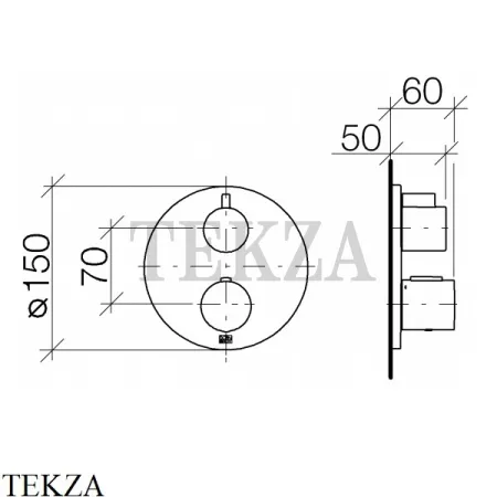 Dornbracht xTOOL Термостат для душа 2 потока, внешняя часть 36426970-00, хром глянец