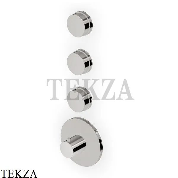 Zucchetti Savoir Термостат для душа, 3 потока, внешняя часть ZSV661.C8C8, Nickel глянец