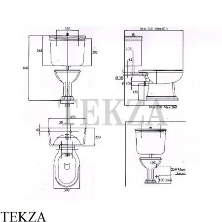 Herbeau EMPIRE Унитаз напольный с бачком на низкой трубе
