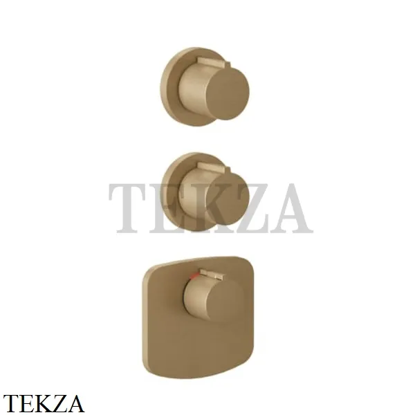 Gessi Ingranaggio-Anello Термостат для душа, 2 потока, внешняя часть 43234-726, Warm Bronze Br.
