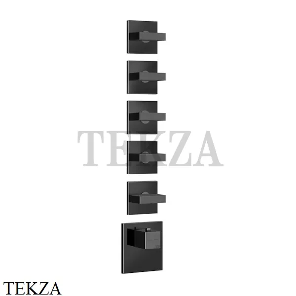 Gessi Rettangolo Wellness Термостат 5 выходов, внешняя часть 43220-706, Black Metal