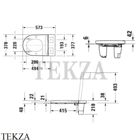 Duravit SensoWash Starck f Plus Сиденье крышка-биде 612000012000320 для унитаза ME by Starck, белый глянец