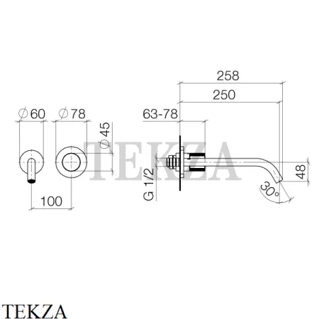 Dornbracht Meta PURE Смеситель для раковины, прогрессивный, внешняя часть 36861664-00, хром глянец