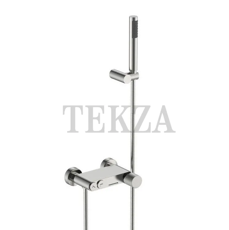 Boheme Stick Смеситель для ванны с изливом и гарнитуром Stick 123-NB.4 Nikel Brush SPIRALE