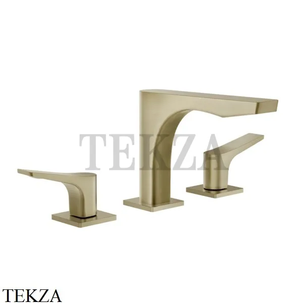 Gessi RILIEVO Смеситель для раковины 3 отверстия, без донного клапана 59012-727, Brushed Brass