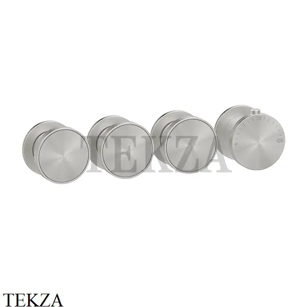 Gessi Origini NEUTRAL Термостат для душа 3 потока, внешняя часть 66336-149, Finox Brushed Nickel