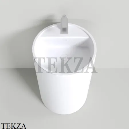 NT Bathroom NT607 Раковина напольная слив в стену, из литого камня Solid Surface, белый матовый