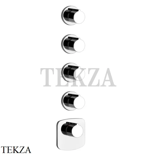 Gessi Ingranaggio-Anello Термостат для душа, 4 потока, внешняя часть 43238-031, хром глянец