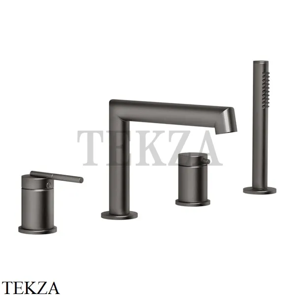 Gessi INGRANAGGIO Смеситель на борт ванны, с гарнитуром 63537-707, Black Metal Brushed